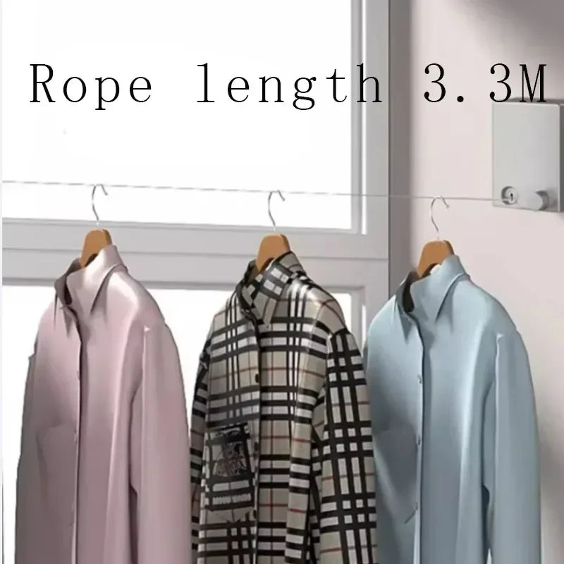 Clothesline Retractable Stainless Seel Pull-Out Clothes-Drying Machine Rope Space-Saving Clothes Drying Rack For Household