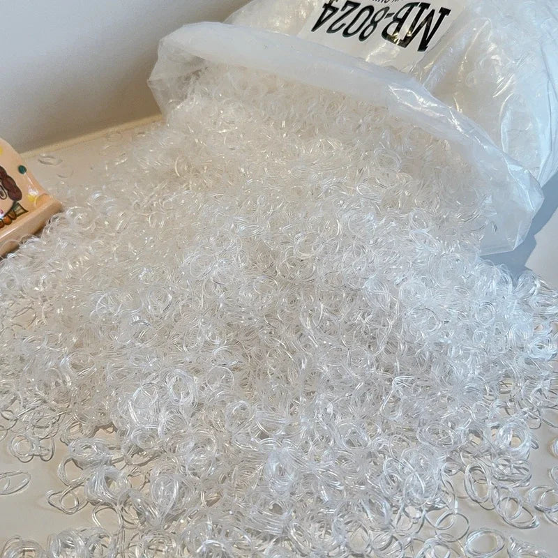 1000Pcs/bag Girls Colourful Disposable Rubber Band Hair Ties Headband Children Ponytail Holder Bands Kids Hair Accessories