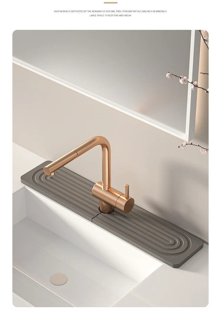 Diatom Mud Water-absorbing Quick-drying Hard Mat Kitchen Bathroom Sink Hand Wash Mat