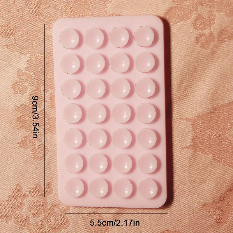 Silicone Suction Cup Phone Case Mount - Double-Sided Hands-Free Strong Holder for iPhone Android for Car Mirror Kitchen Bathroom