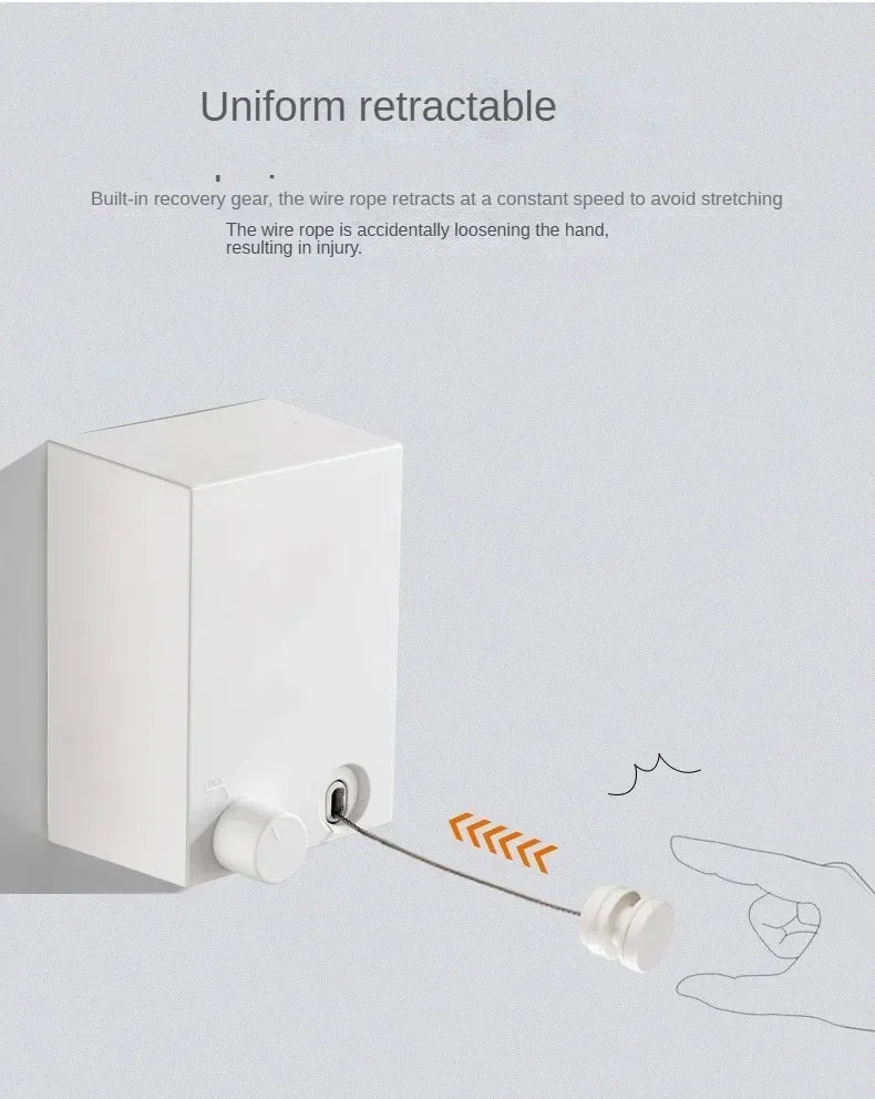 Clothesline Retractable Stainless Seel Pull-Out Clothes-Drying Machine Rope Space-Saving Clothes Drying Rack For Household