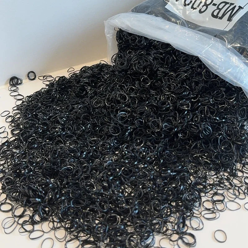 1000Pcs/bag Girls Colourful Disposable Rubber Band Hair Ties Headband Children Ponytail Holder Bands Kids Hair Accessories