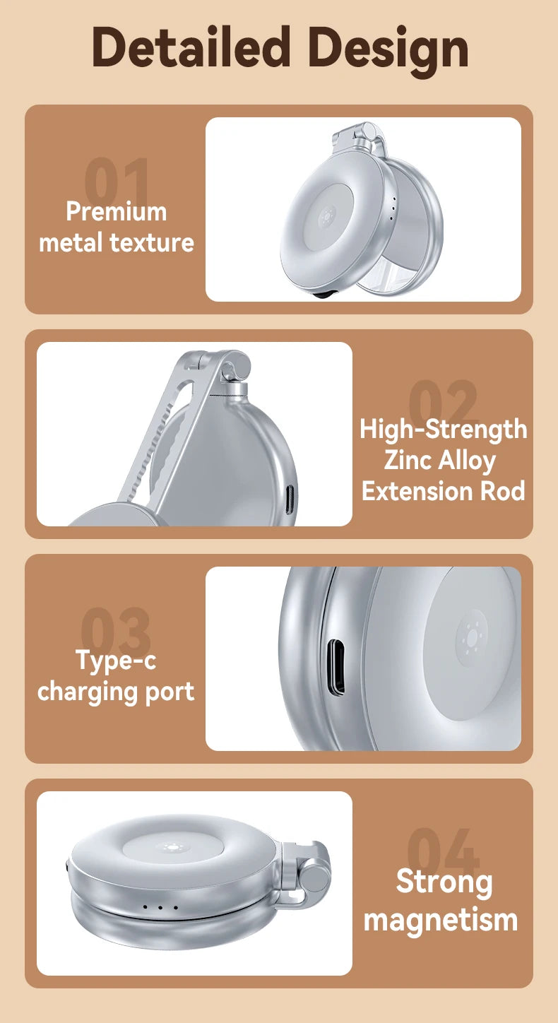 TELESIN Smartphone Magnetic Fill Light Mini Selfie Light 3 Modes Adjustable Brightness for Iphone XIAOMI HUAWEI SAMSUNG Phone