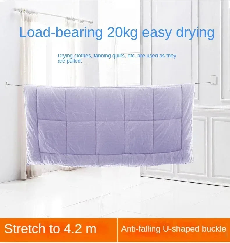 Clothesline Retractable Stainless Seel Pull-Out Clothes-Drying Machine Rope Space-Saving Clothes Drying Rack For Household