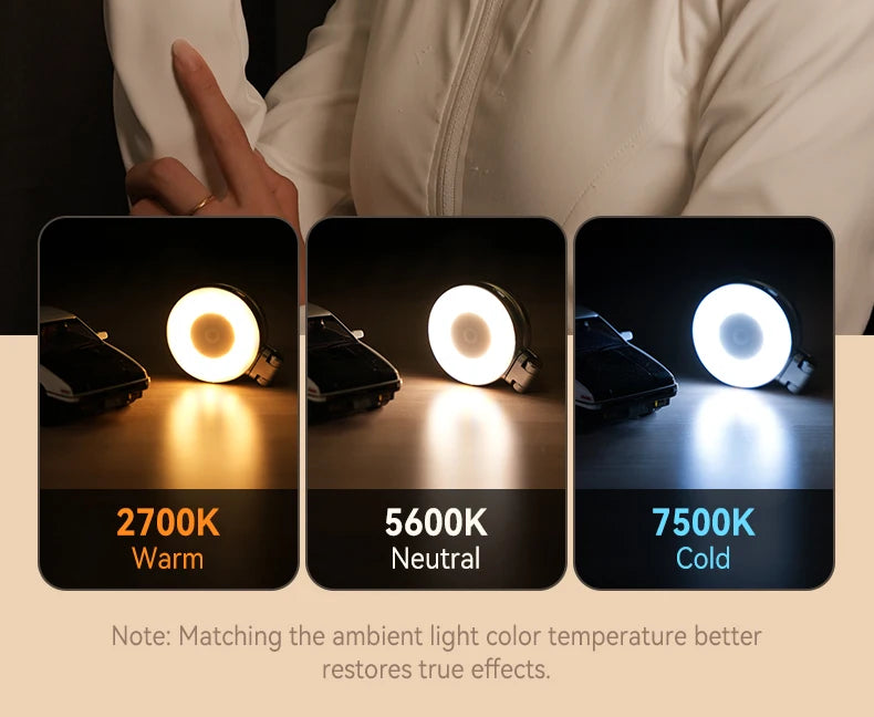 TELESIN Smartphone Magnetic Fill Light Mini Selfie Light 3 Modes Adjustable Brightness for Iphone XIAOMI HUAWEI SAMSUNG Phone