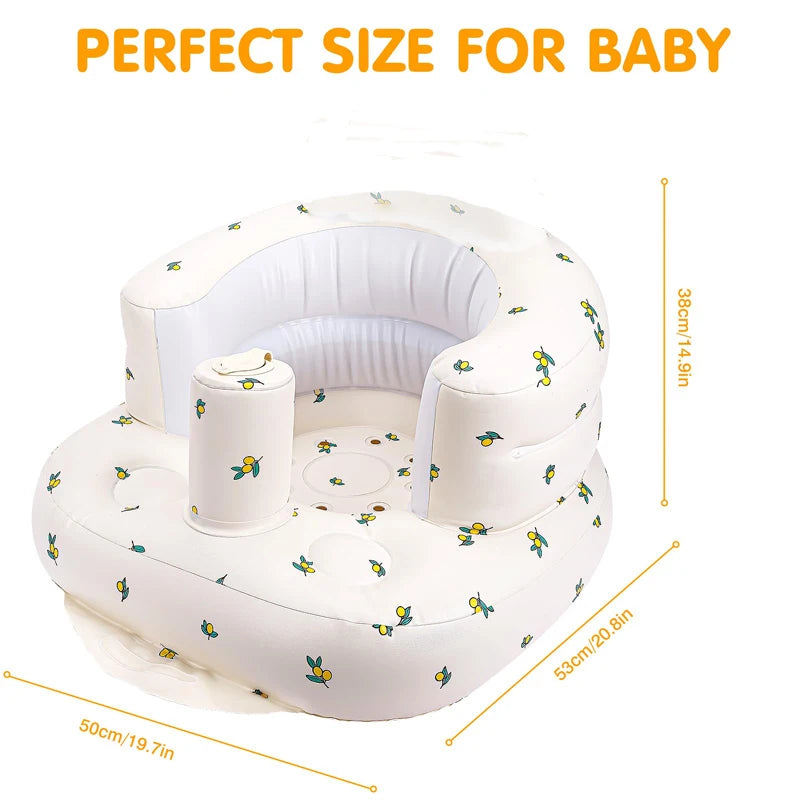 Children Inflatable Sofa,Inflatable Baby Sofa for Babies 3 Months & Up,Baby Seats for Infants, Blow Up with Built in Air Pump