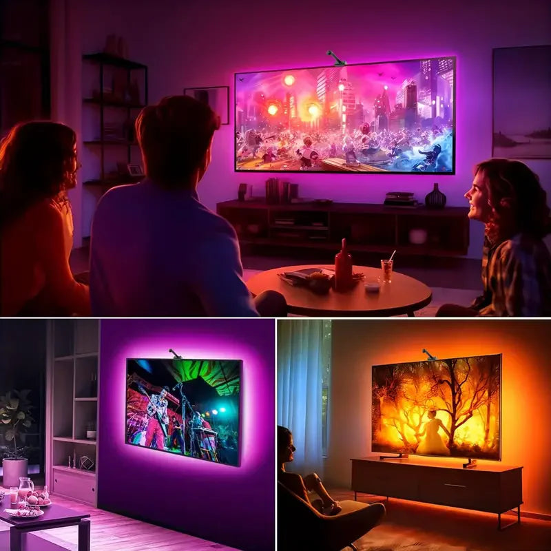 RGBIC LED TV Backlight Strip with Color Picking Sensor Music Sync App Control 55-75inch for Gaming Room Atmosphere Lighting